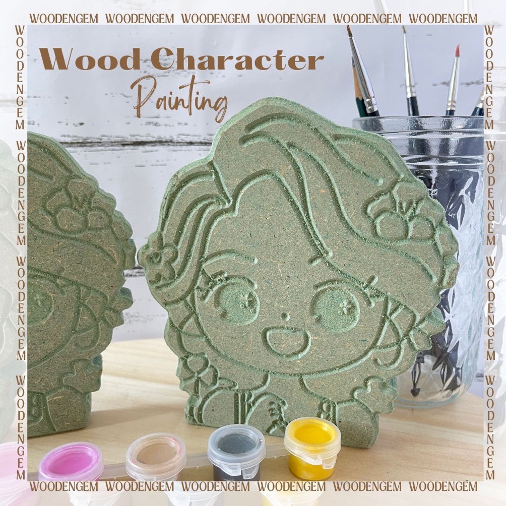 

KODE G46E DIY Wood Character Painting Mewarnai Melukis Kayu Karakter Rapunzel Woodengem 15 cm