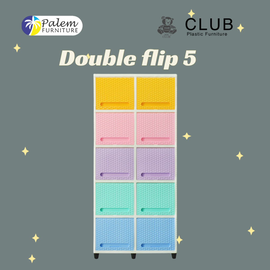 Lemari Plastik Double Flip Club 5 Susun