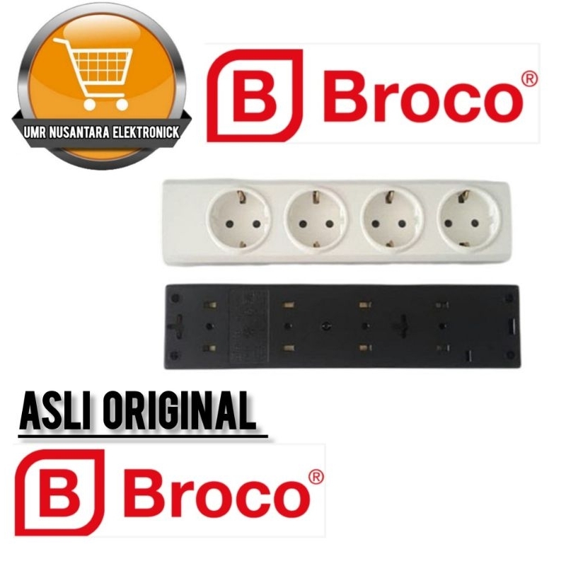 terminal stop kontak BROCO 4lubang asli original