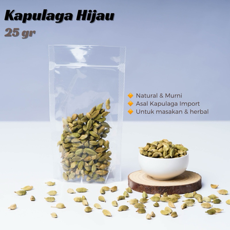 

KAPULAGA HIJAU 25gr | 50gr Import Bumbu Biji Kapol Hijau Kapul Green Cardamom India Kapolaga Rempah