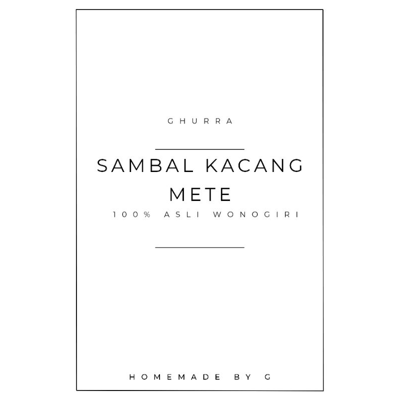 

SAMBAL KACANG METE ASLI WONOGIRI 1KG GHURRA