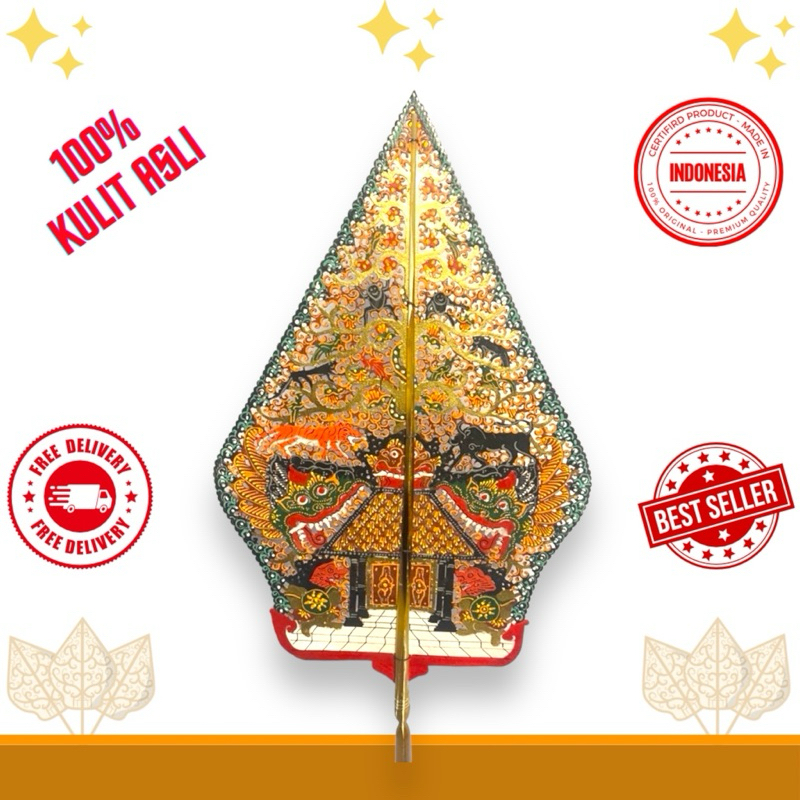 NAFLAHSTORE | Wayang Kulit Alusan Mini Gunungan Kayon Gapit Sungu Ukuran 30cm