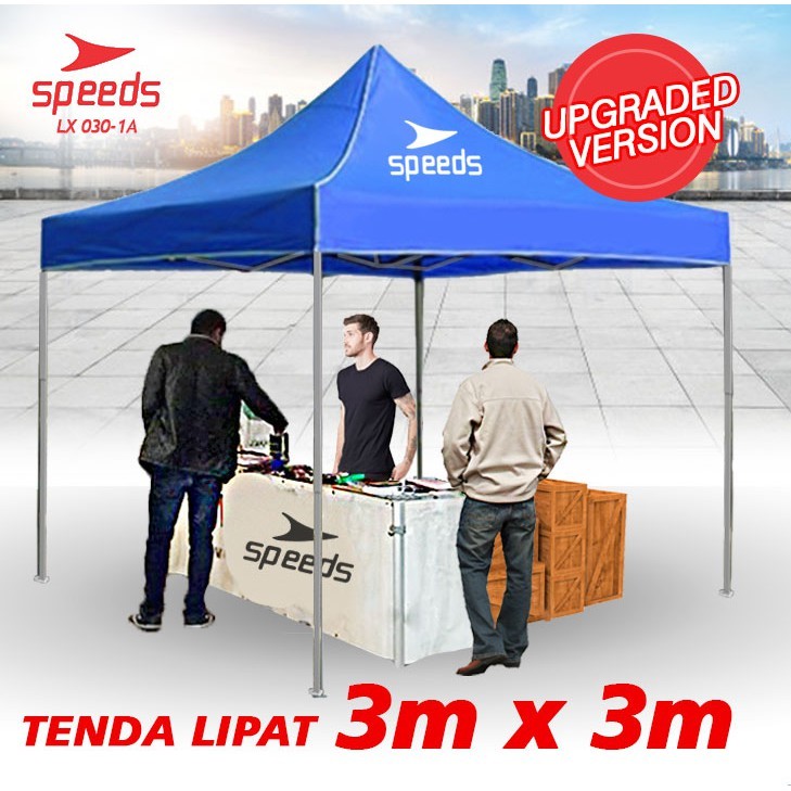 SPEEDS Tenda Jualan Tenda Lipat 3 x 4,5 M Tenda Bazzar Pameran Tenda Otomatis Rangka Putih 030-13