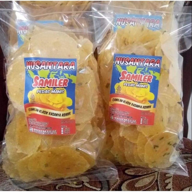 

Kerupuk Keripik SAMILER MENTAH PEDAS MANIS 500 gr Camilan makanan Kering, bukan Roti/Kue kering