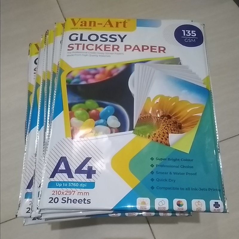 

Kertas Stiker Glossy A4 135 gsm (20 Lembar)