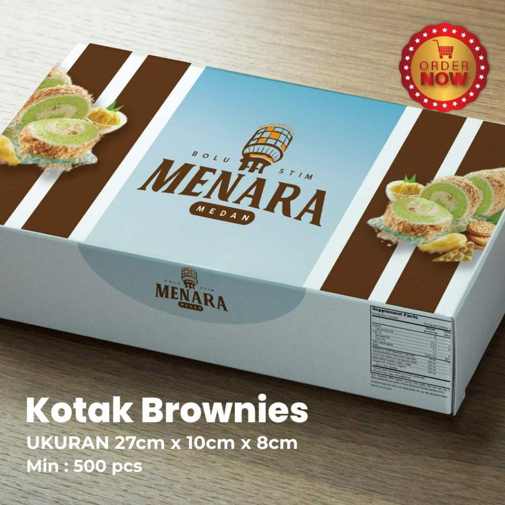 

Kotak Brownies Kue Bolu Dus Kemasan Snack Custom 27x10x8