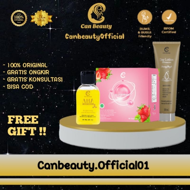 CAN BEAUTY PAKET LENGKAP BODY CARE BPOM/putih instan dalam 3menit/putih menyeluruh tanpa suntik/lati