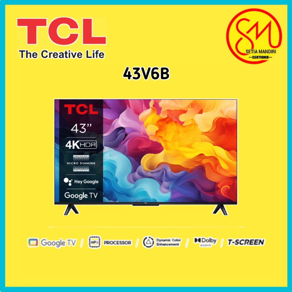 TCL Google TV 43 Inch - V6B Series (Model: 43V6B 50V6B) - 4K UHD NEW 2024