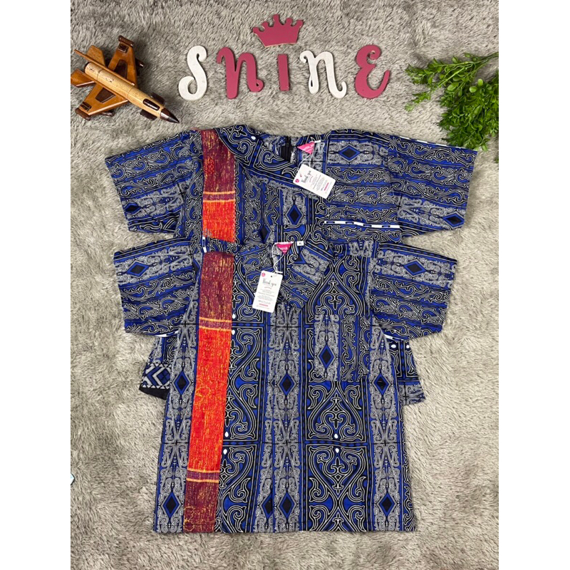 Couple Blus Batik Anak Dan Kemeja Batik Anak Ulos Batak Biru Couple Blus Batik Anak Perempuan