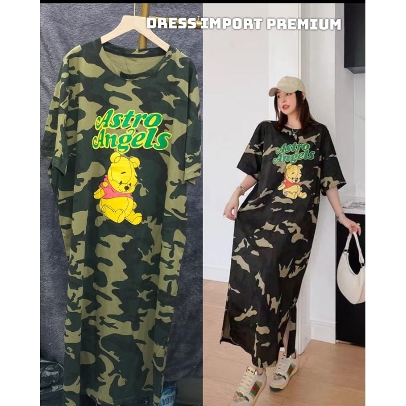 Dress Army Bahan Kaos Import