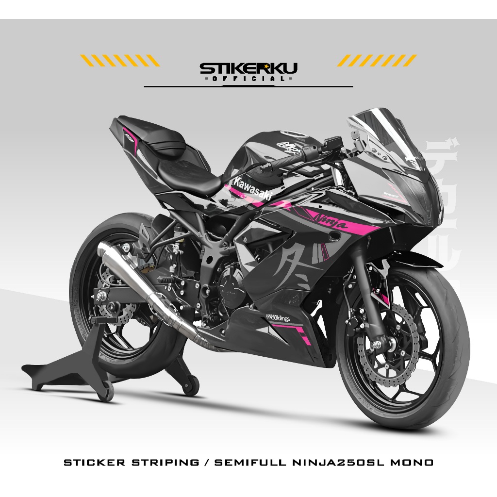 STRIPING NINJA250SL MONO / MOTIF 20 / STICKER / NINJA250RR MONO / NINJA250 MONO / STIKERKUDECAL