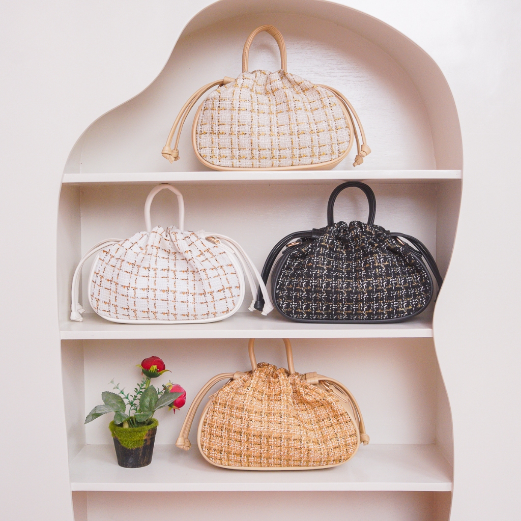 SweetSally - Vianna Tas Selempang Wanita / Tas Serut Kanvas Premium