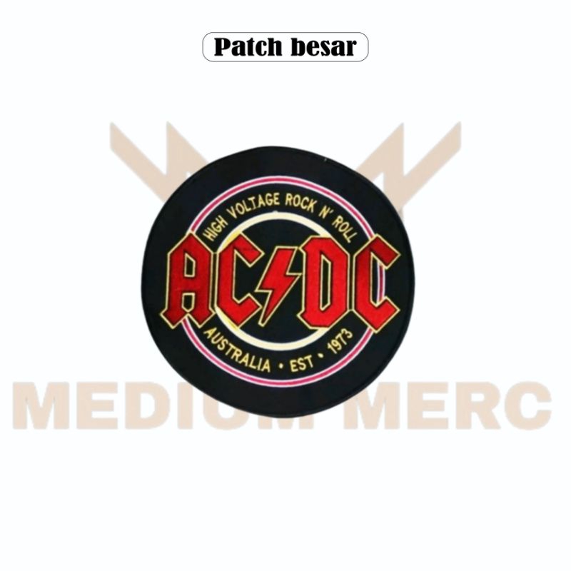 Aksesoris Emblem Jaket Back Patch Bordir Logo Band ACDC Patch Bordir Jahit Besar