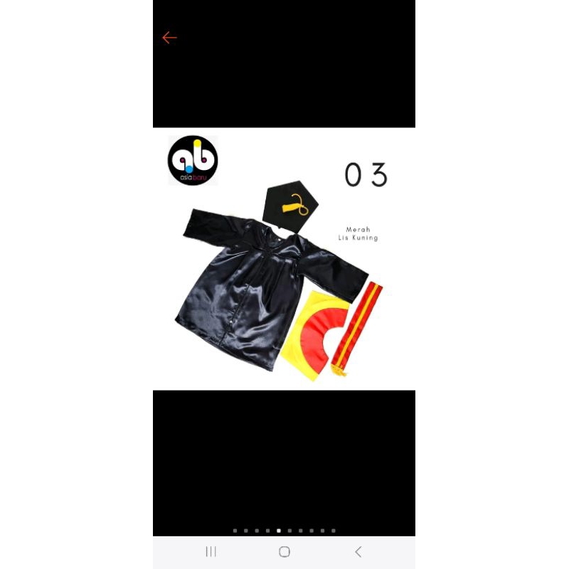 Set Baju Toga Wisuda utk anak TK