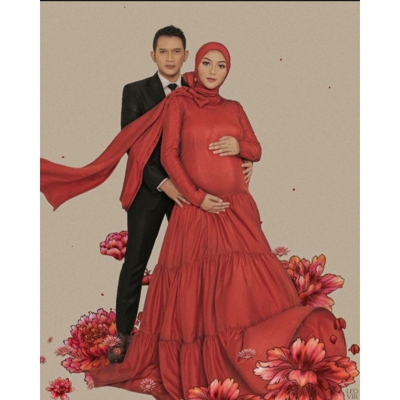 Dress Pesta Bumil istimewa / Dress Lebaran Pesta ibu Hamil Luxury