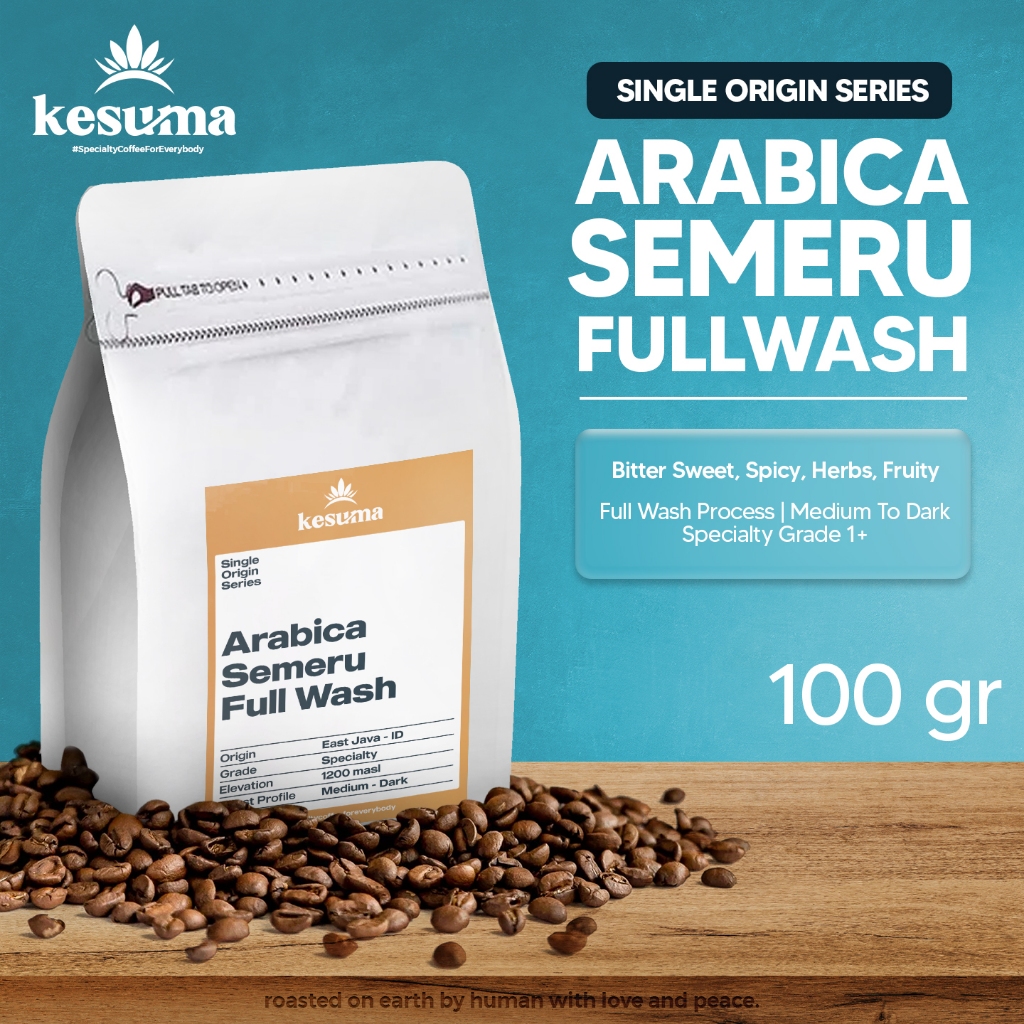 

Arabica Semeru Full Wash Specialty Grade 1 Single Origin Roasted Beans Bubuk Kopi Kesuma Coffee Kopi Murni Kopi Berkualitas - 100gr