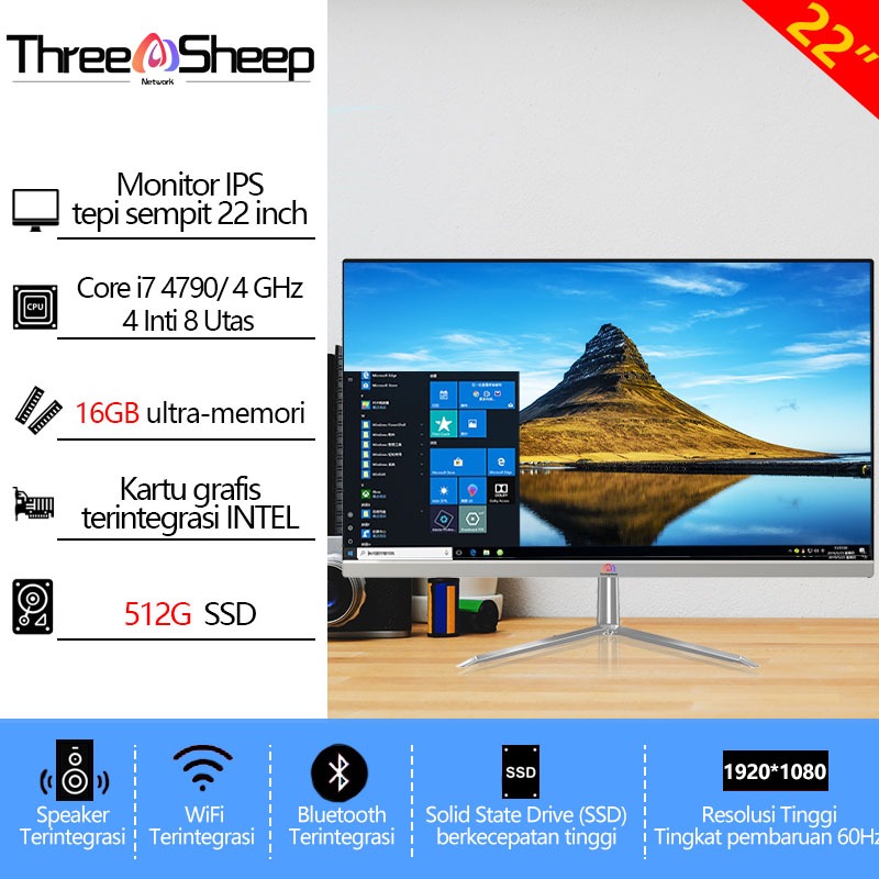 [layar sentuh]Komputer All in one PC gaming Core Intel i5/i7 16G SSD 512GB Desktop Layar sentuh lipat Monitor PC 27/24Inch AIO Computer WiFi/Bluetooth Windows10/11 Gratis Keyboard dan Mouse Dapat dipilih,Garansi 1 Tahun-22
