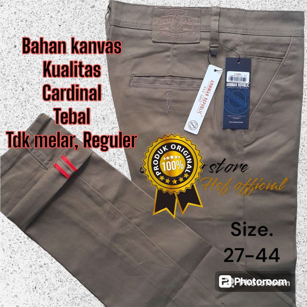 Celana Panjang Pria Chinos Premium Original Bahan Kanvas Cardinal Ukuran Big Size Jumbo 27 Sampai Big Size 45 hsf07