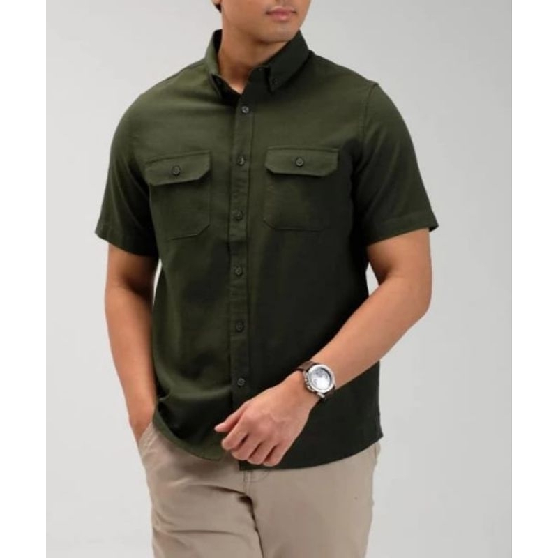 Kemeja tangan pendek pria kemeja pdh pemium bahan american drill