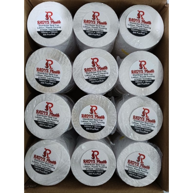 

Promo 24 ROLL STIKER THERMAL 100X150 ISI 500PCS /ROLL (1DUS / 1KARTON) STIKER THERMAL A6