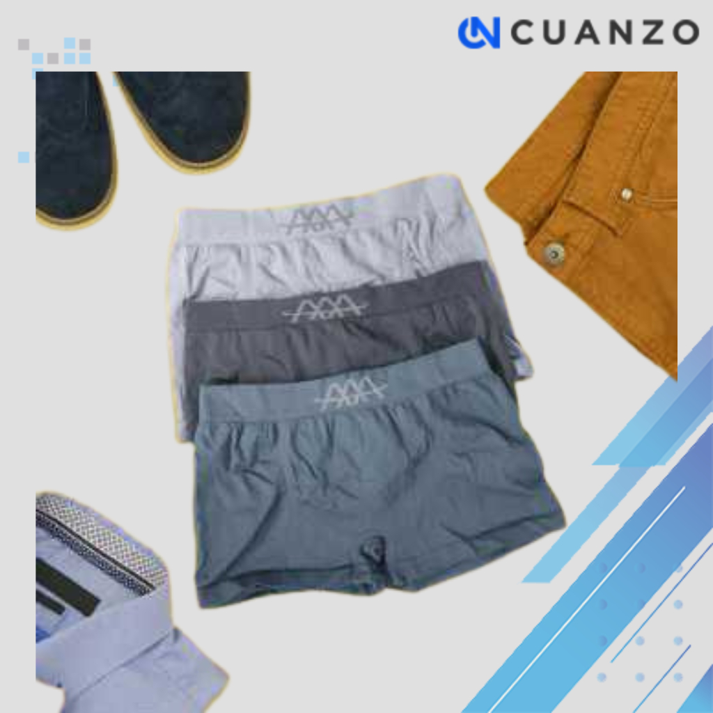 Celana Dalam Boxer Pria 5D Spandex 3 PCS / Celana Dalam Pendek Cd Bokser Boxer Premium Pria Laki Lak