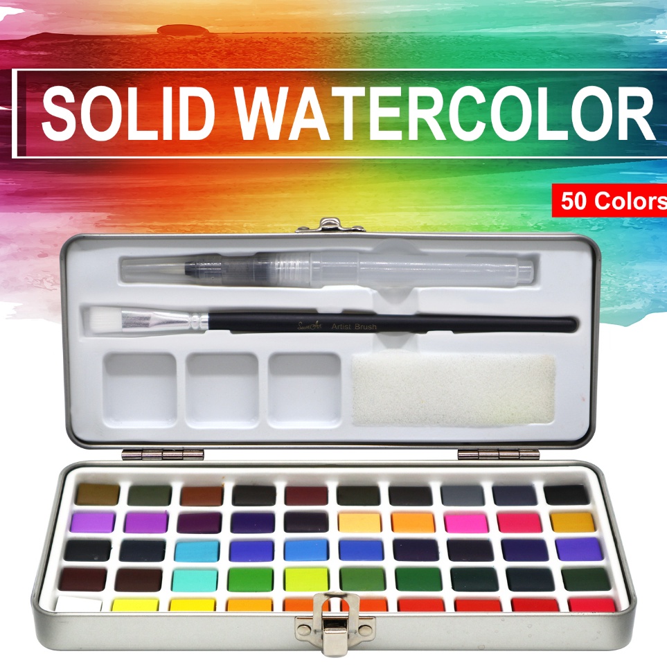 

Pusat Diskon SeamiArt 5color Solid Watercolor Paint Gift Set Cat Air Padat Warna Terang Dengan Kuas Air Otomatis