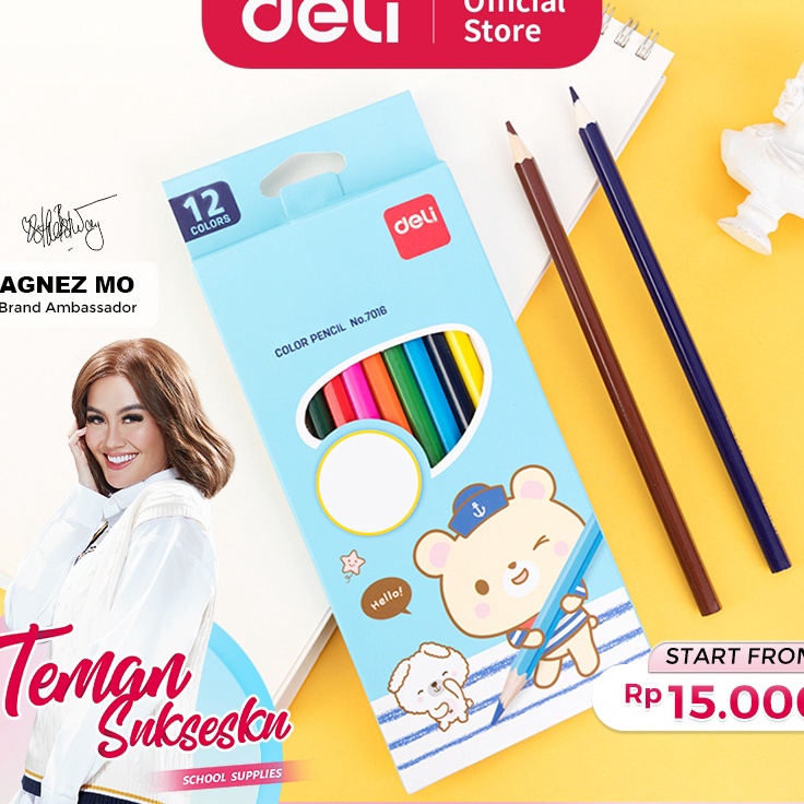 

Promo Baru Deli pensil warna 122436C warna cerah bentuk hexagonal 716 718 719