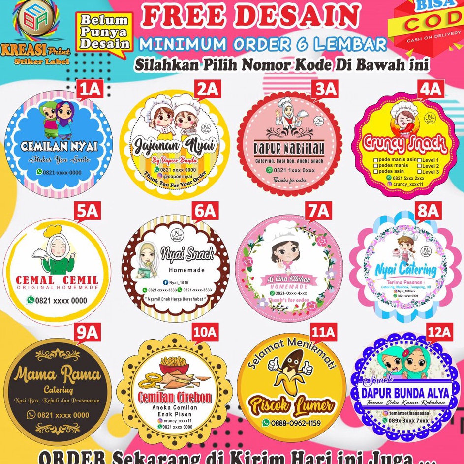 

Lebih Bermanfaat Cetak Stiker Label Produk Kemasan Makanan Minuman Sticker Kue Snack Ukuran 1 Lembar A3 Cutting