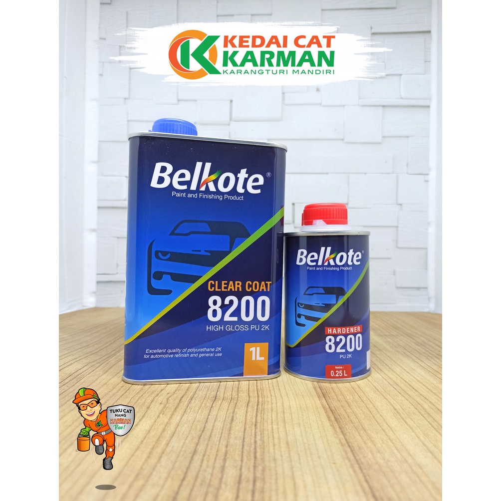 CLEAR COAT  CLEAR  PERNIS BELKOTE PU 2K GLOSS 82 1 LITER 1 SET  PELINDUNG CAT DUCO MOBIL MOTOR BESI 