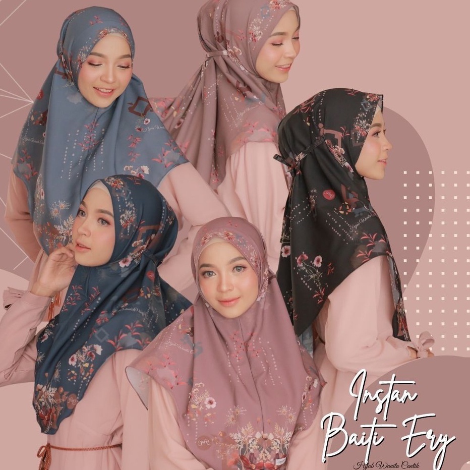 V44859 Hijabwanitacantik  Instan Baiti Ery Series  Hijab Instan Bergo  Jilbab Instan Motif Printing Premium