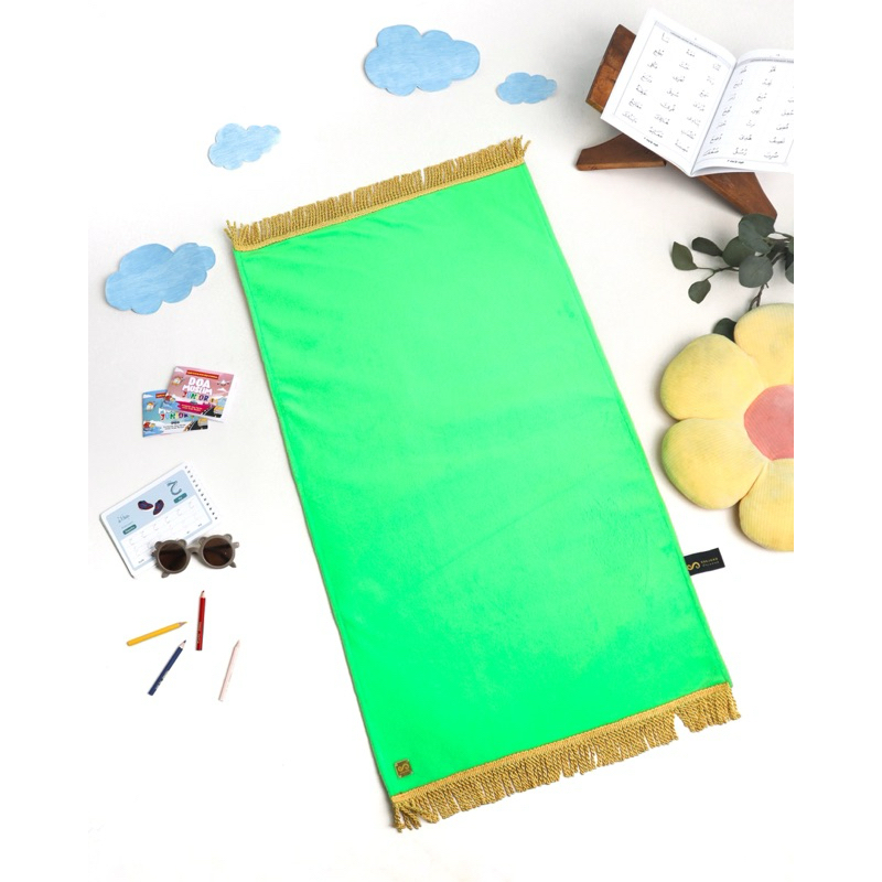 Soejoed Sajadah Anak Premium Tebal Polos Warna Hijau