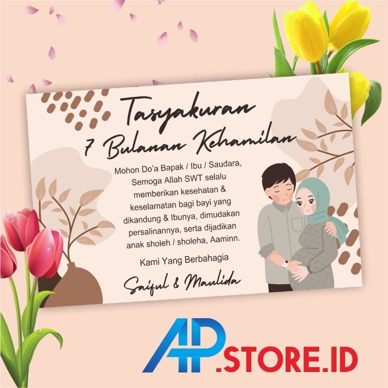 Cetak ucapan 7 bulanan dan 4 bulanan kehamilan