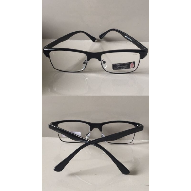 Kacamata Baca Plus Frame Gantung Besi Pria Wanita Unisex