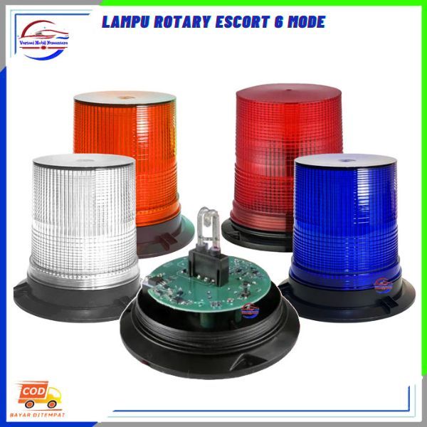 Lampu Rotari Rotary 24 Volt 12 Volt Flash Blitz Mika Bening LED 6 Mode Lampu Tanda Bahaya Variasi Mo