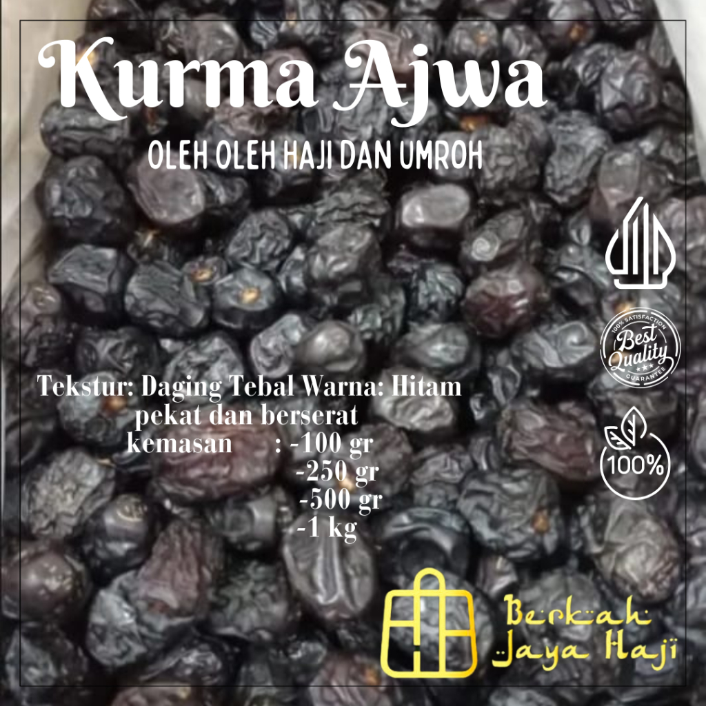 

KURMA AZWA 1kg Premium Timur Tengah Kurma Nabi Asli Madinah High Quality