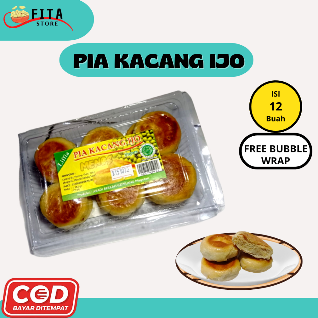 

Kue Pia Kacang Hijau Enak Lembut Roti Khas Magetan Isi 12 Buah