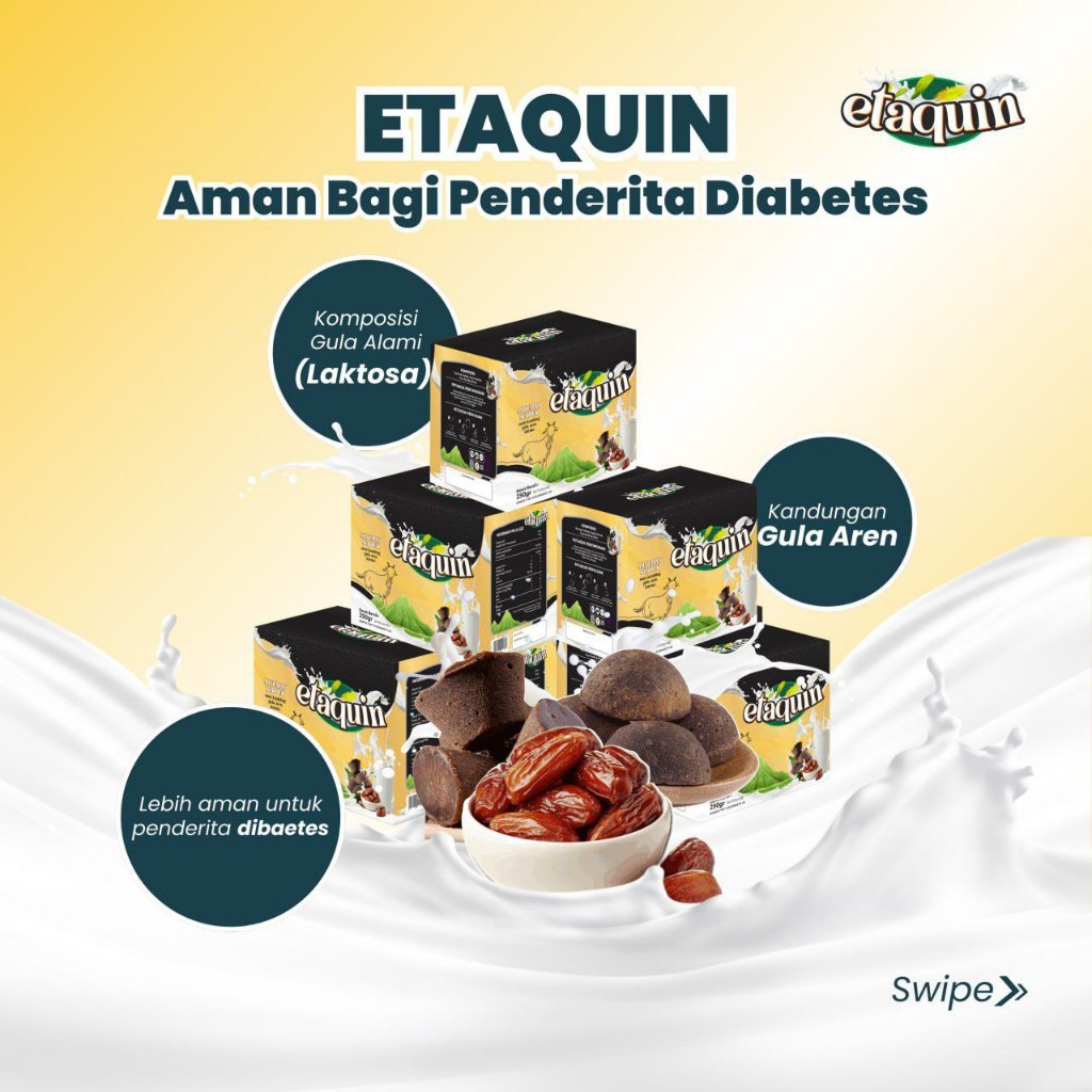

ETAQUIN - Susu Kambing Etawa dengan Gula Aren dan Kurma Aman Bagi Penderita Diabetes dan kolestrol