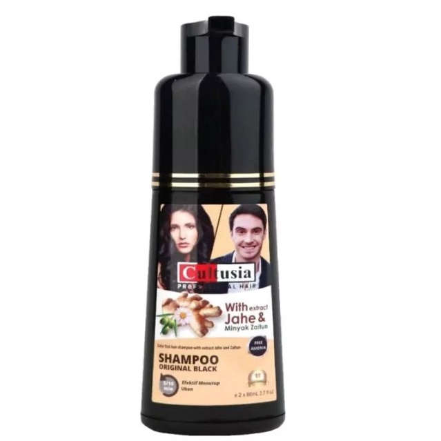 Cultusia Original Black Shampoo Penghitam Rambut Penghilang Uban
