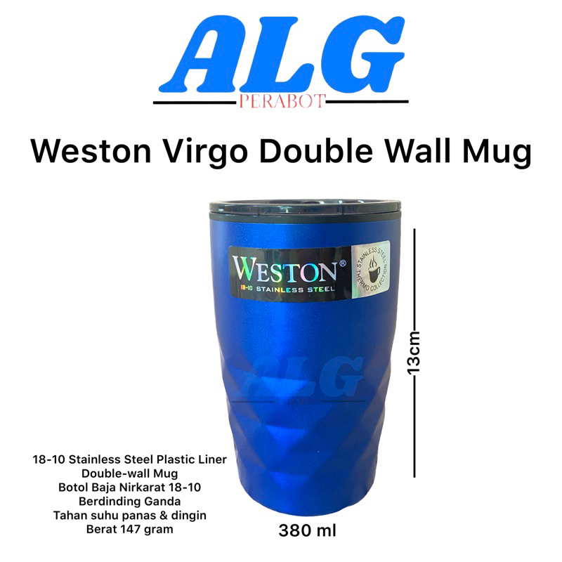 weston tempat minum termos virgo double wall mug/cangkir 380ml