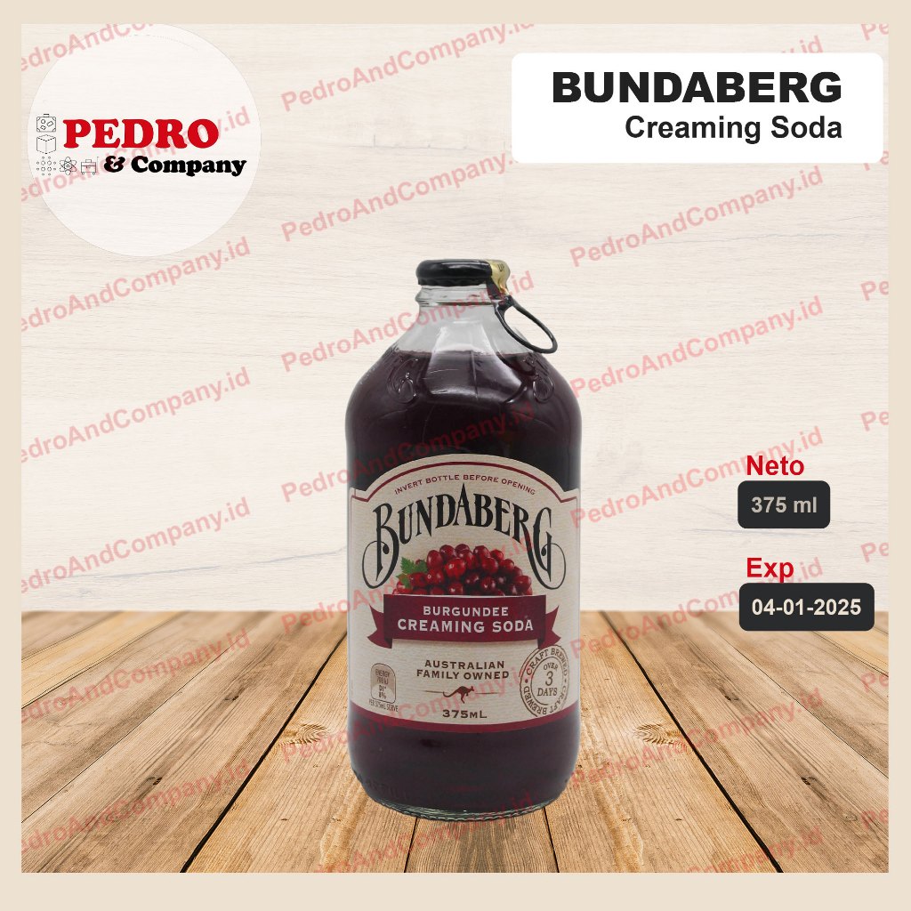 

Bundaberg BURGUNDEE CREAMING SODA drink 375 ml - minuman berkarbonasi