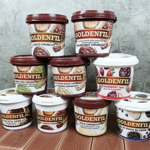 

Goldenfil Choco Crunchy 1kg/Selai Coklat Crunchy|Collins Dip Glaze Selai 300gr