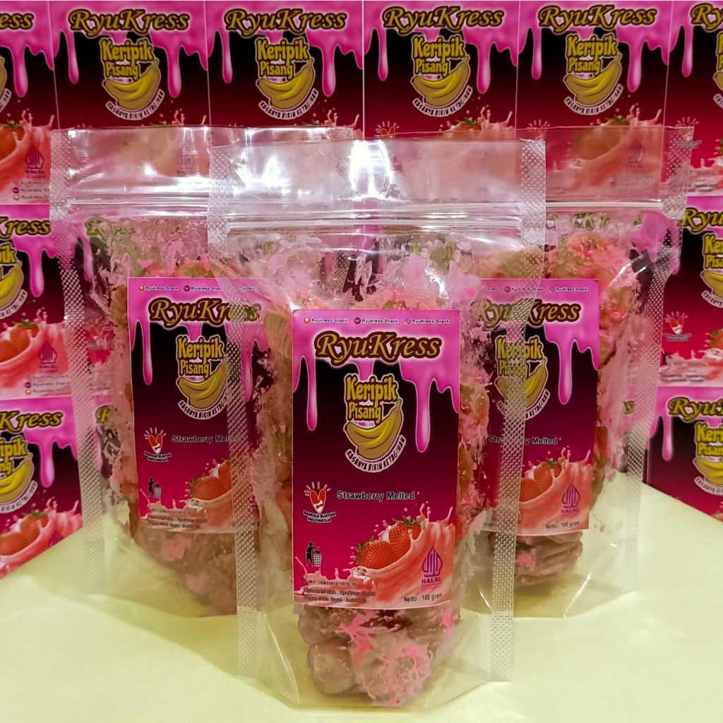 

Keripik Pisang Stroberi Lumer Banana Strawberry Melted Kemasan Pouch