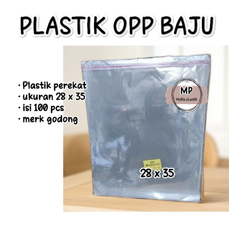 PLASTIK OPP BAJU 28x35/PLASTIK PEREKAT