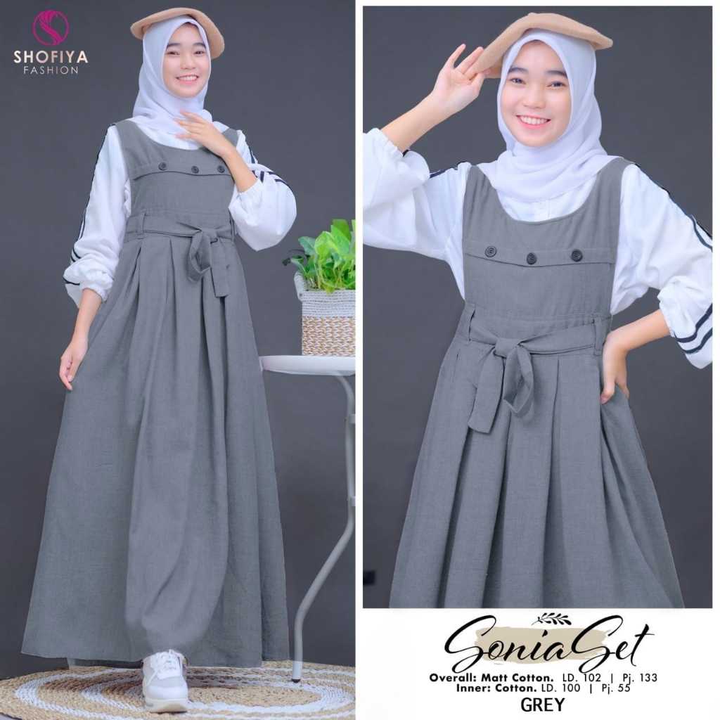 nb1 setelan pakaian baju dress overal inner bahan katun polos size L ld 102 wanita remaja terbaru