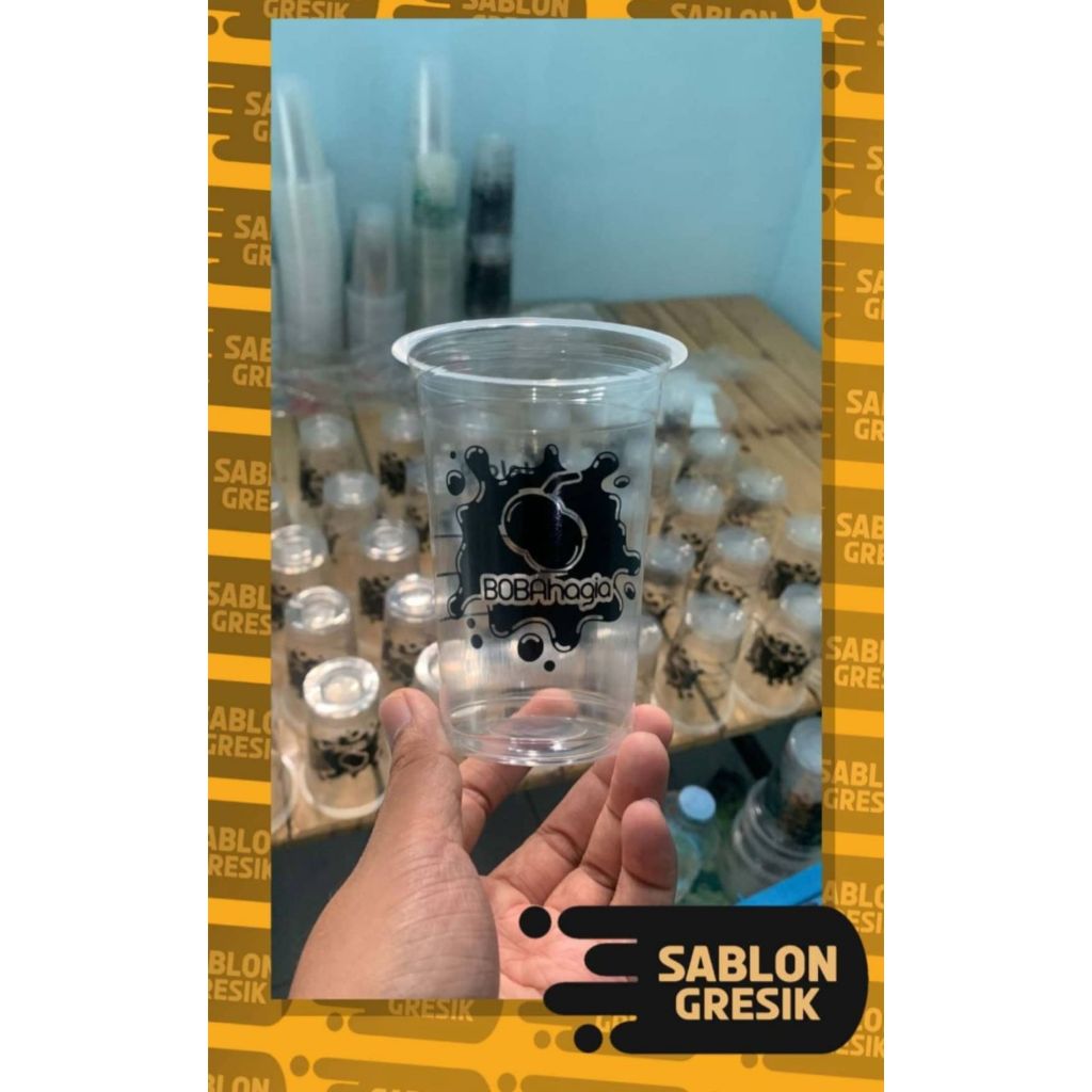 Sablon Gelas Plastik/Cup 12 oz 7gr DATAR Merek STARINDO MURAH BAGUS TEBAL 100pcs,500pcs,1000pcs,2000