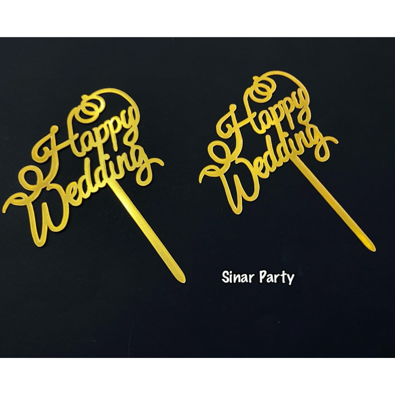 Hiasan Kue/Topper Cake Happy Wedding