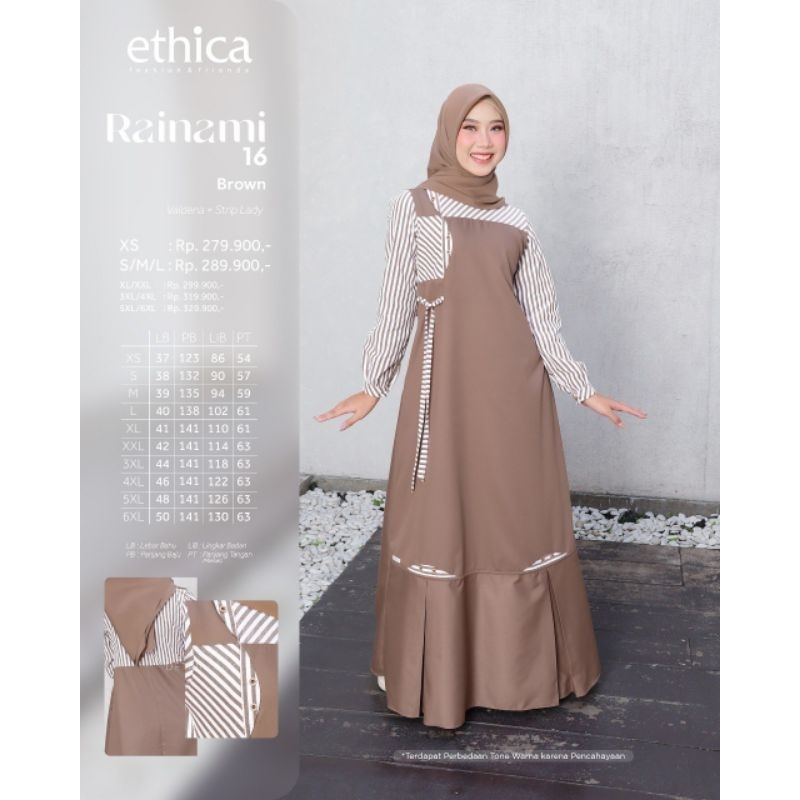 Ayumi Daily Gamis Ethica Terbaru Rainami 16 Brown