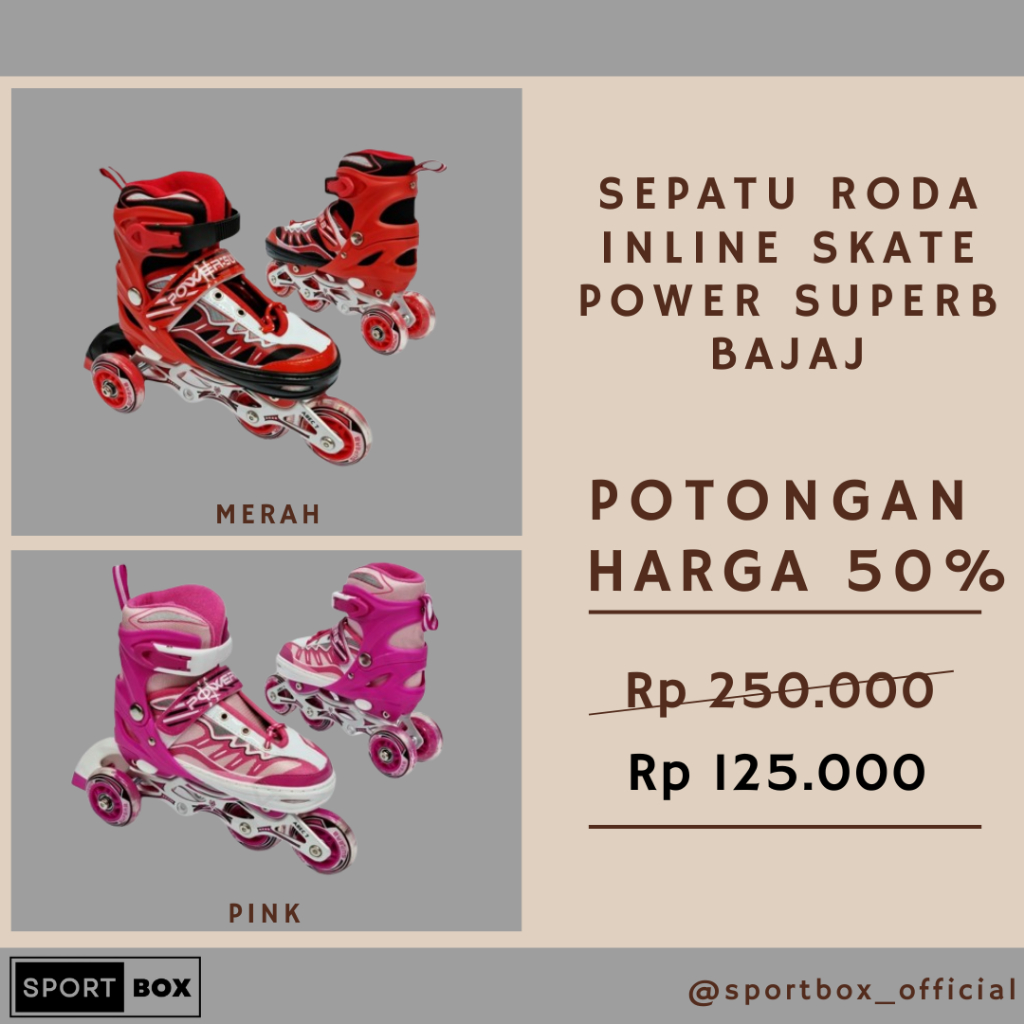 Sepatu Roda / Inline skate bajaj POWER SUPERB Original