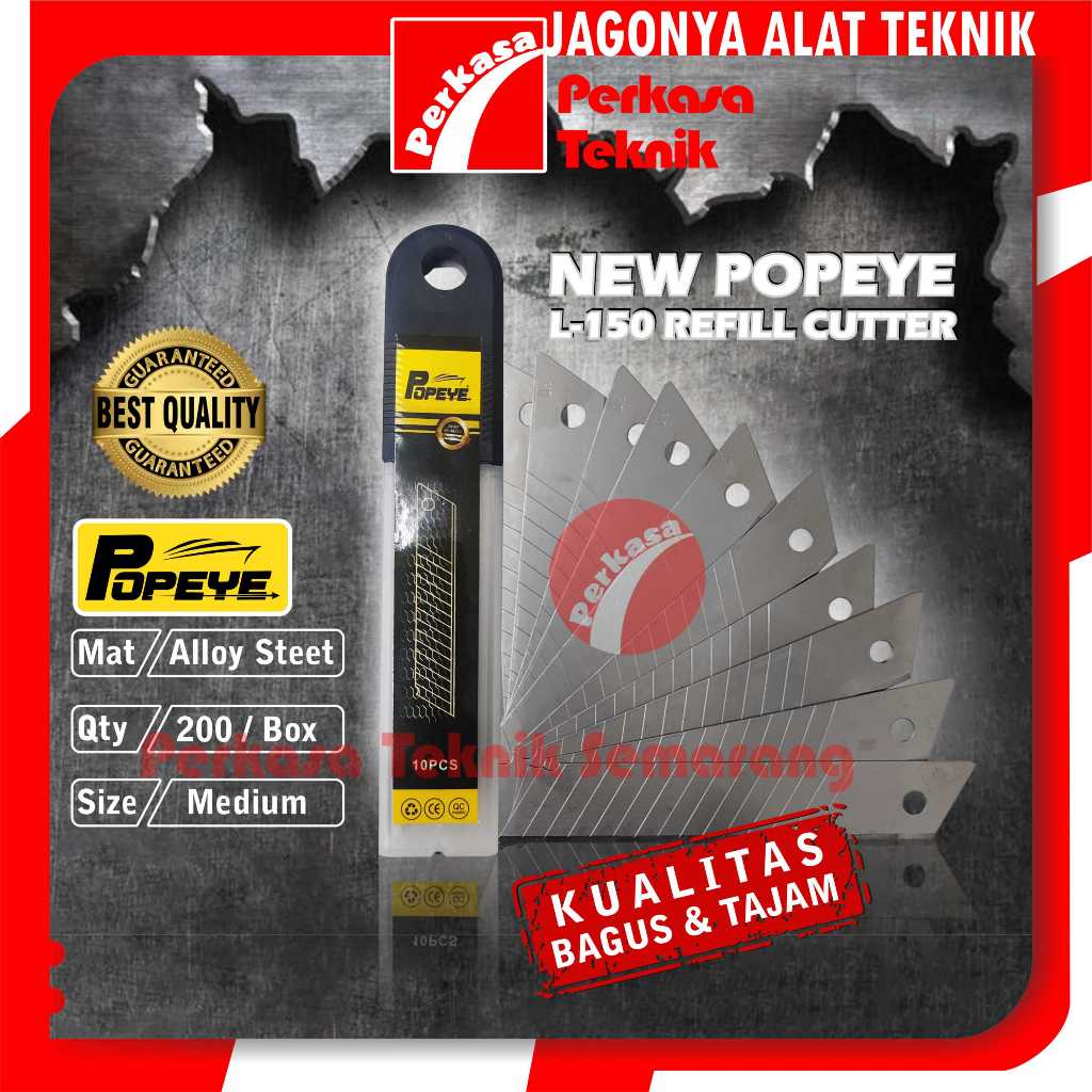 

New POPEYE L-150 Cuter Kater Isi Pisau Cutter Besar Per Box isi 10pcs
