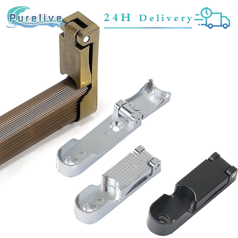 2Pcs Bracket Pipa Oval Gantungan Baju Lemari Bracket Pipa Oval Pengunci